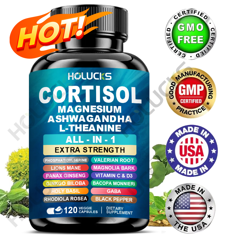 Tulsi Holy Basil - Corti-Soothe Cortisol Supplement with Magnesium, Ashwagandha,
