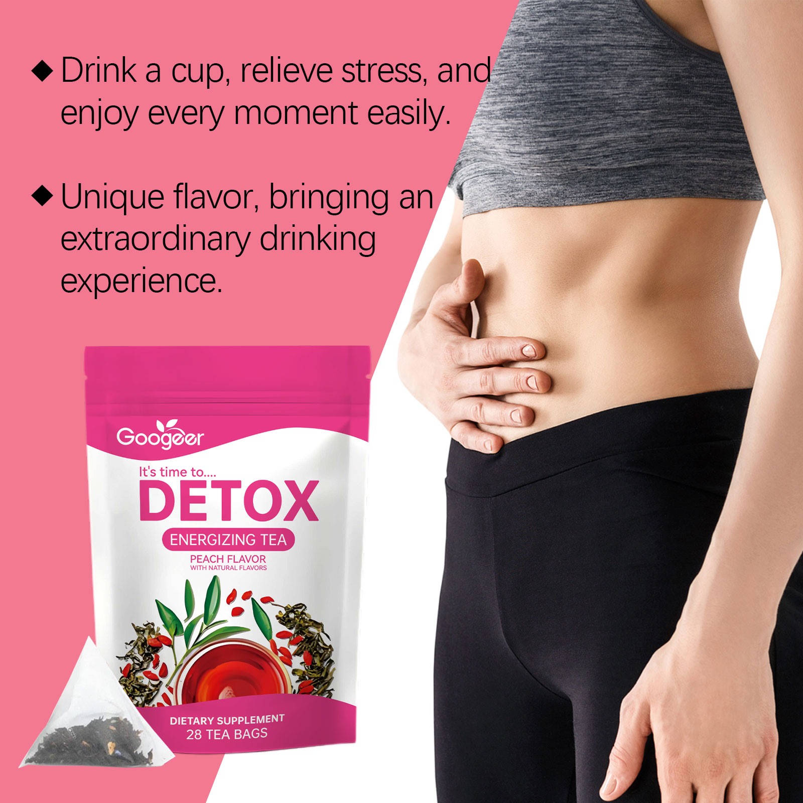 Googeer 28pcs Herbal Detox Tea - Herbal Weight Gain ulasan dan harga
